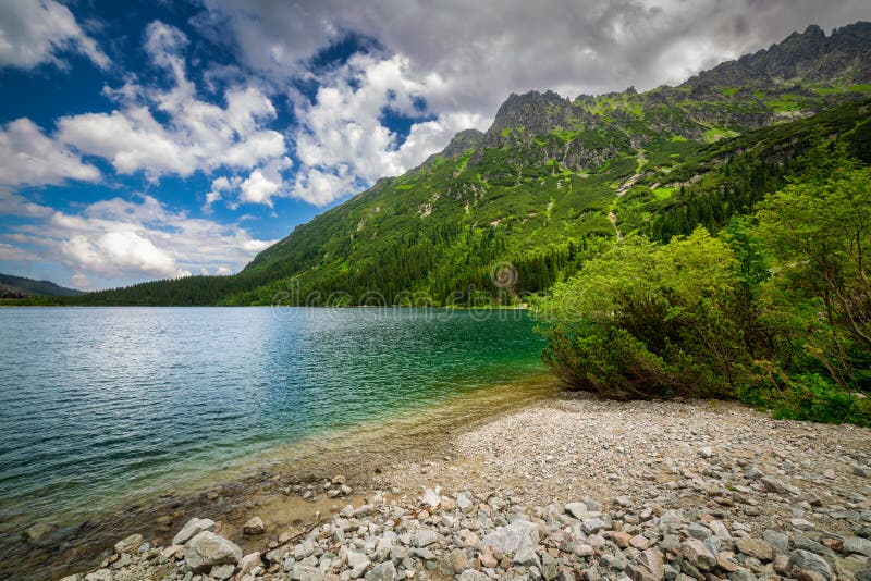Amazing Landscape of the Eye of the Sea Lake in Tatra Mountains, Poland ...
