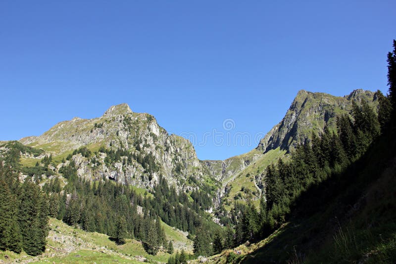 Amazing landscape in the mountains - in Fagaras Mountains. Rea trail stock images, royalty-free photos and pictures
