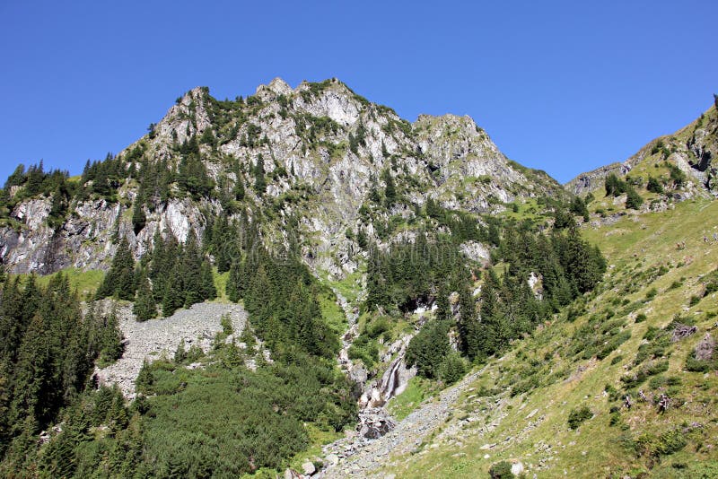 Amazing landscape in the mountains - in Fagaras Mountains. Rea trail stock images, royalty-free photos and pictures