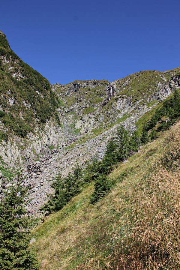 Amazing landscape in the mountains - in Fagaras Mountains. Rea trail stock images, royalty-free photos and pictures