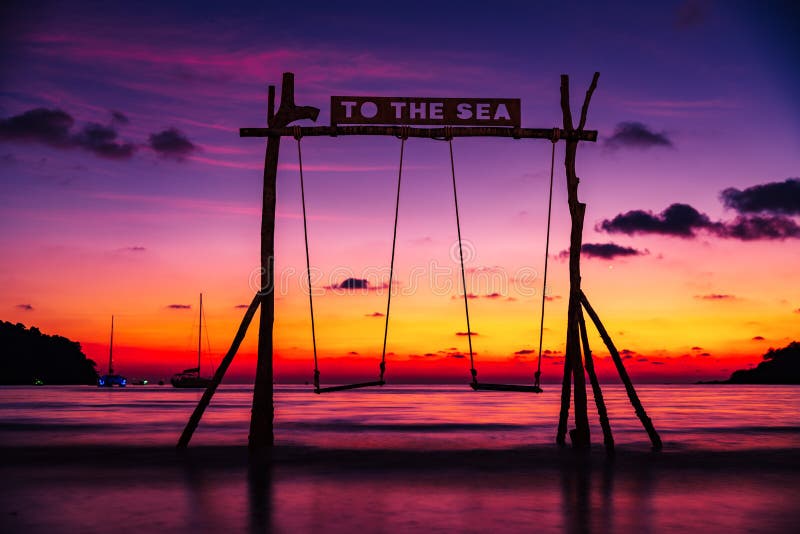 Amazing nature landscape: sunset over the tropical beach stock photography Amazing nature landscape: sunset over the tropical beach stock photography