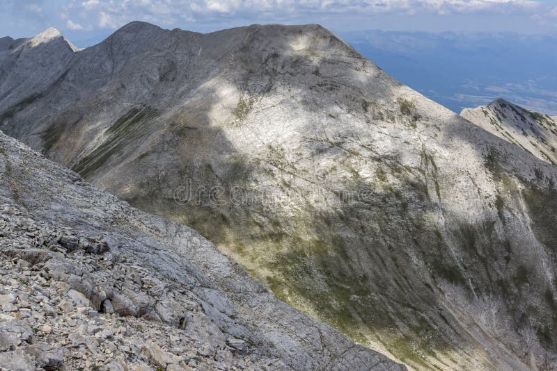 Amazing Panorama from Vihren peak to Kupelo, Pirin Mountain