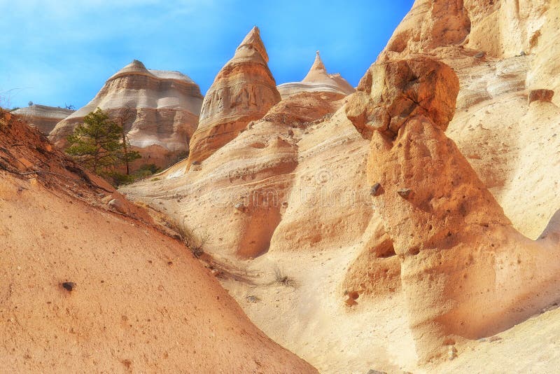 Amazing Rock Formations at Tent Rocks stock images