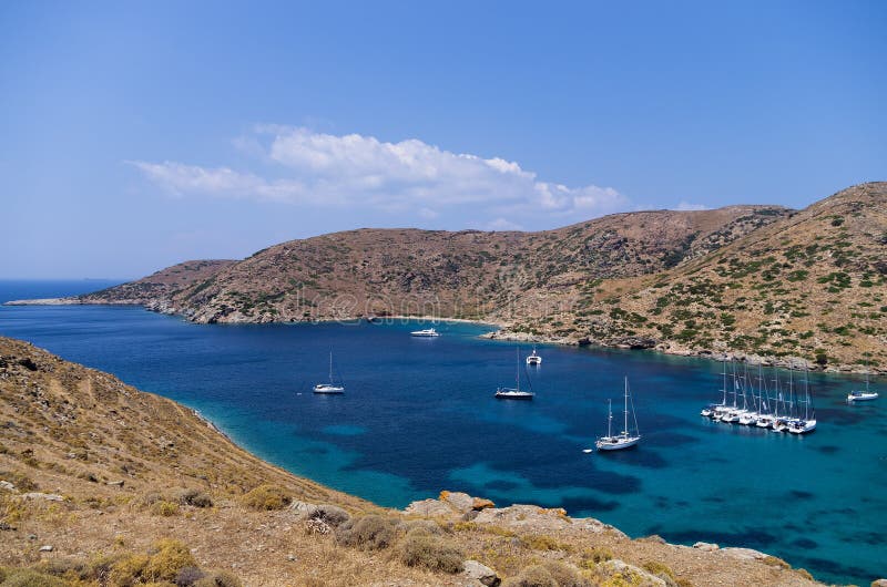 Amazing scenery at Kolona, Kythnos island, Cyclades, Greece