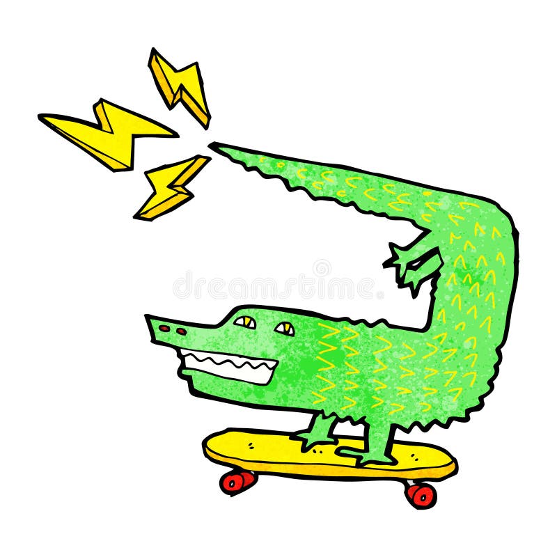 amazing skateboarding alligator