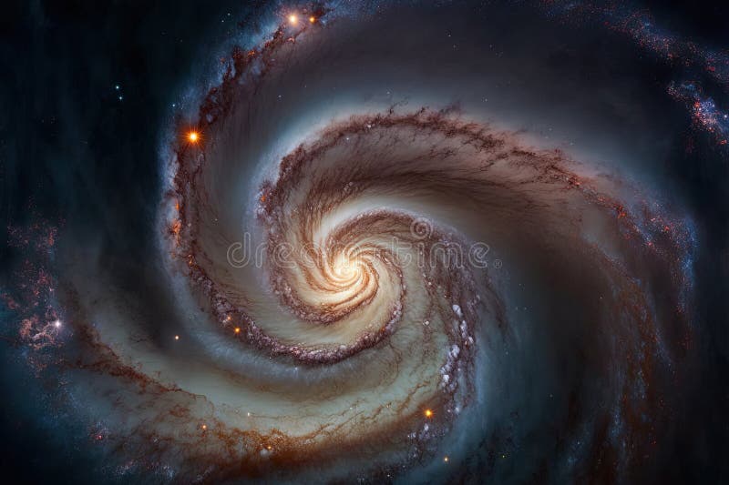 Amazing Spiral Galaxy Light Years from Earth Stock Illustration