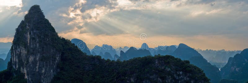 Amazing sunlight above mountain (aerial view) royalty free stock photography Amazing sunlight above mountain (aerial view) royalty free stock photography