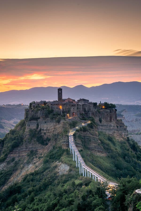 Amazing Sunrise Over Civita Di Bagnoregio, Ghost Town in Latium in ...