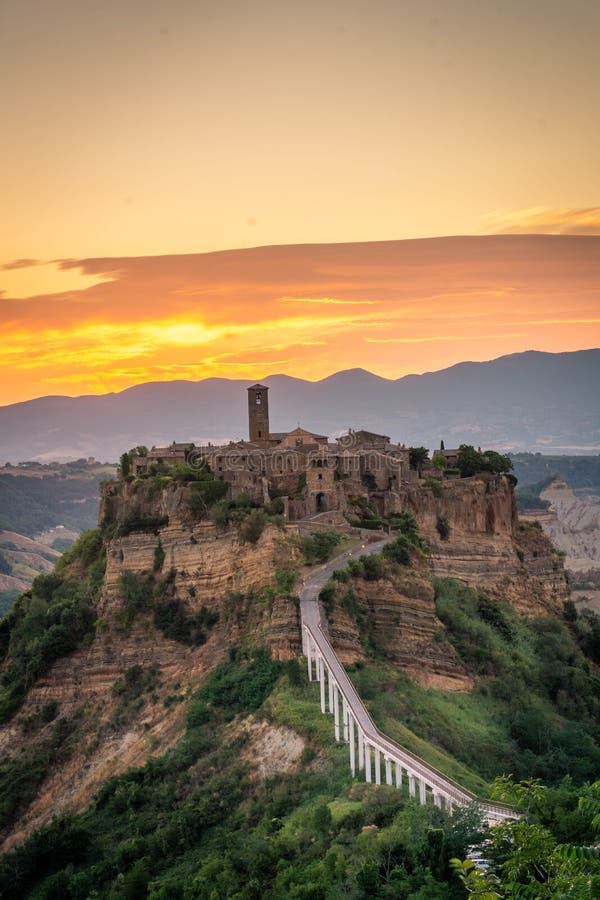 Amazing Sunrise Over Civita Di Bagnoregio, Ghost Town in Latium in ...