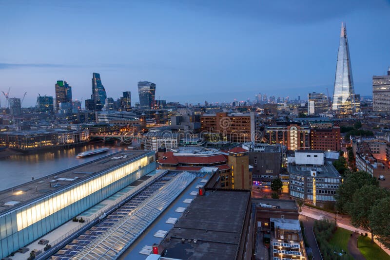 Amazing Sunset Panorama From Tate Modern Gallery To City Of London