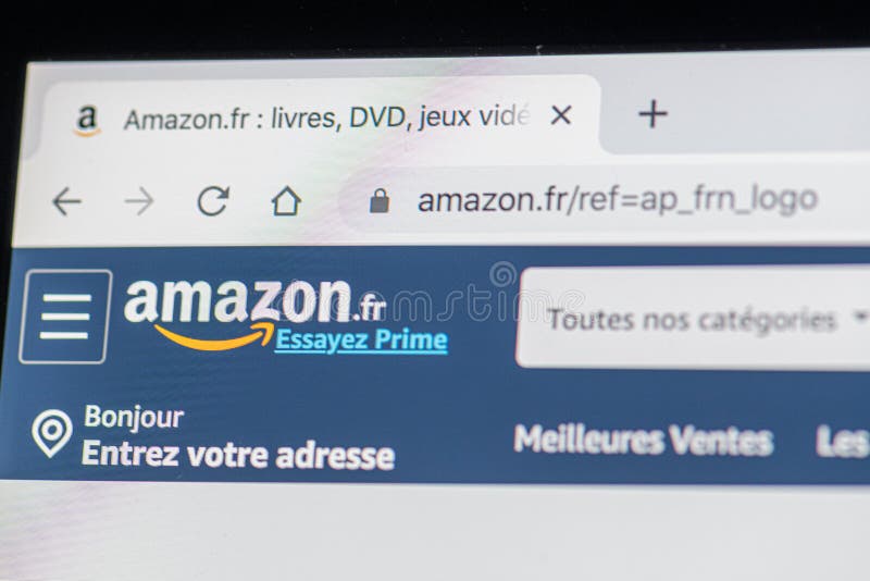 Amazon网站主页它是美国电子商务和云计算公司亚马逊com徽标可见图库摄影片 图片包括有计算机 货币