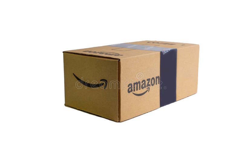 Amazon Prime Box Or Amazon Shipping Box On White Background Editorial Image Image Of Dimensions Carton