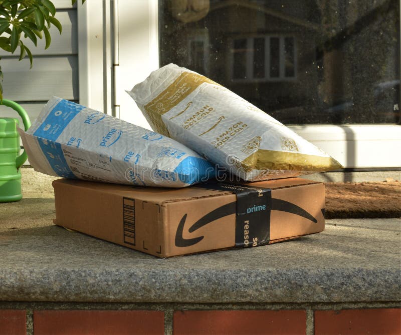 Amazon Shipping Package Home Delivery Box Doorstep Editorial Stock