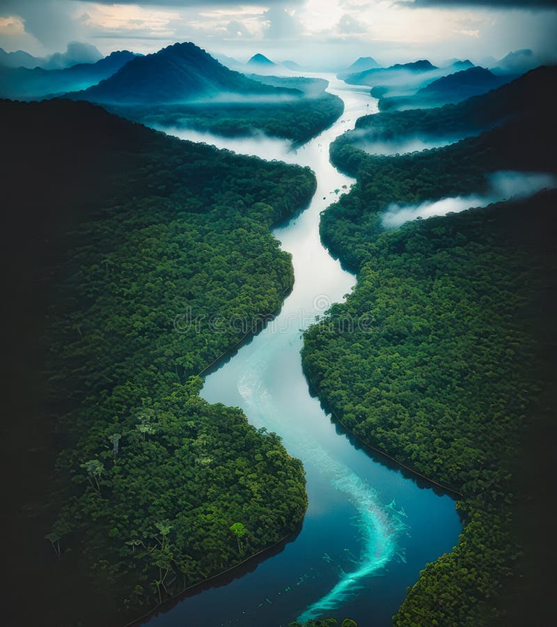 Amazon Rainforest Region stock illustration. Illustration