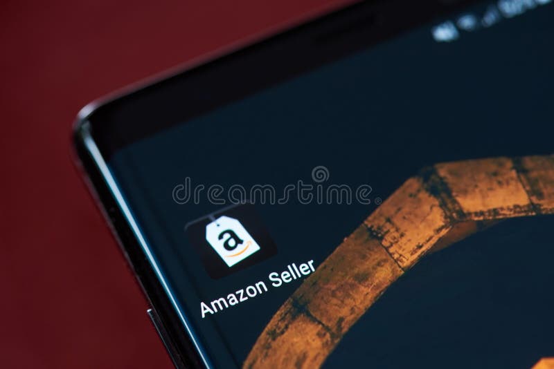 Amazon seller app icon editorial photography. Image of connection