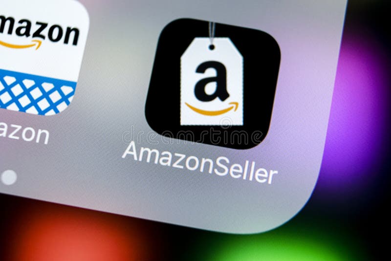 Amazon Seller Application Icon on Apple IPhone X Screen Close-up