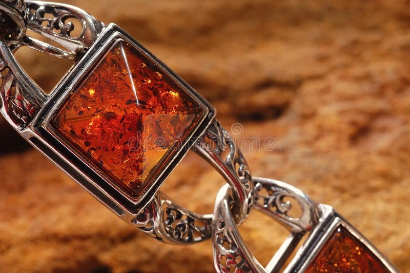 Amber bracelet on stone