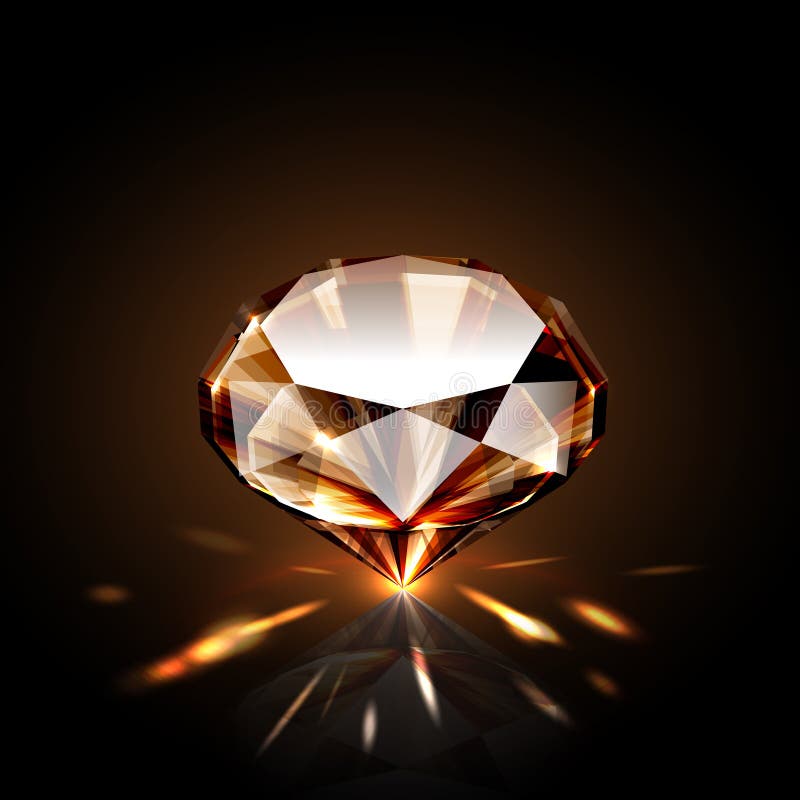 Amber Diamond On Gold Bars Stock Photo - Download Image Now