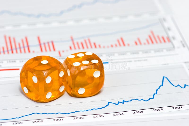Dice on Chart stock image. Image of game, information, invest 731171