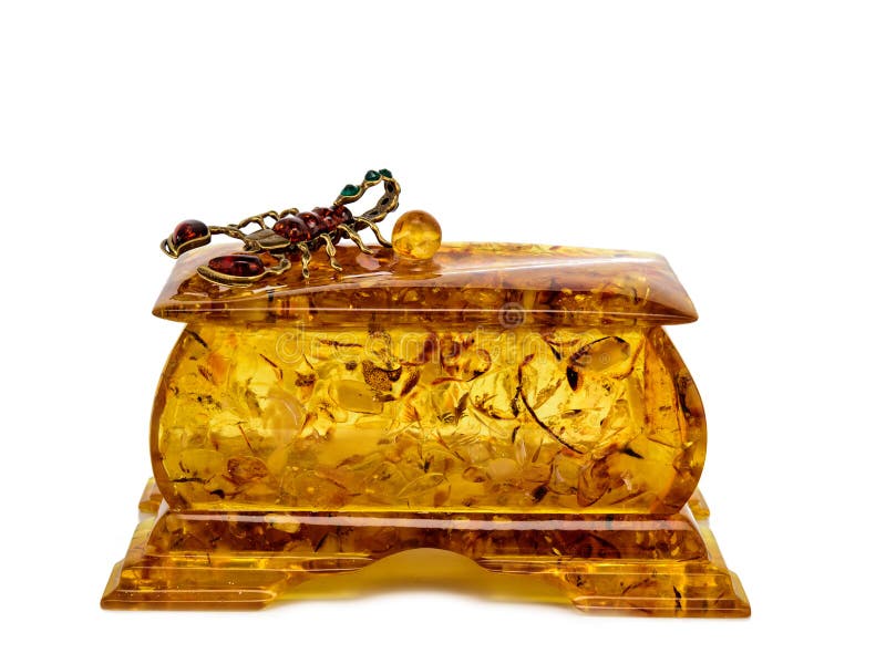 Amber Jewelry Box for Storing Small Items and Accessories Stock Image