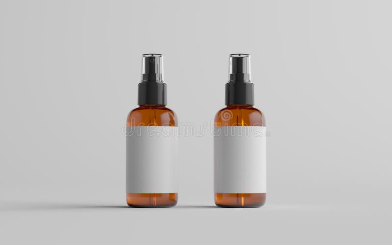 Amberkleurige flesje vooraan & achteraan. lege label