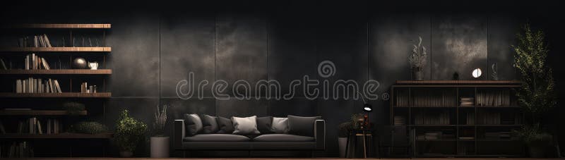 Ambiente interno moderno scuro royalty illustrazione gratis