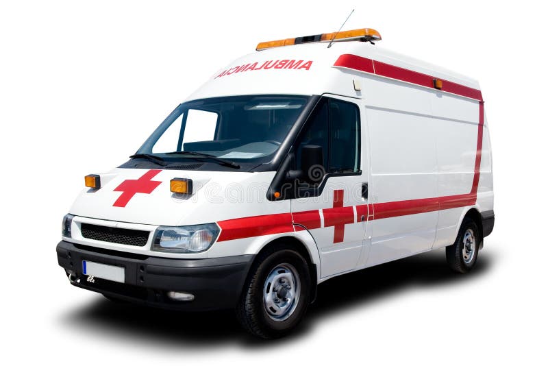 Ambulancia en blanco.