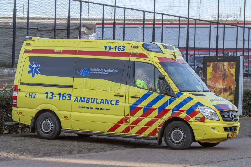 Ambulance at Amsterdam the Netherlands 2019 Editorial Image Image of