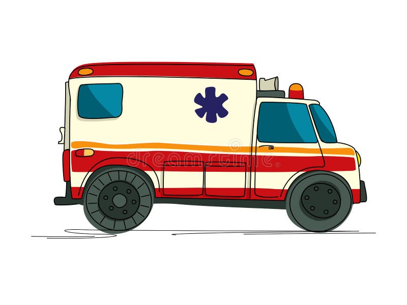 Ambulance cartoon vector illustration