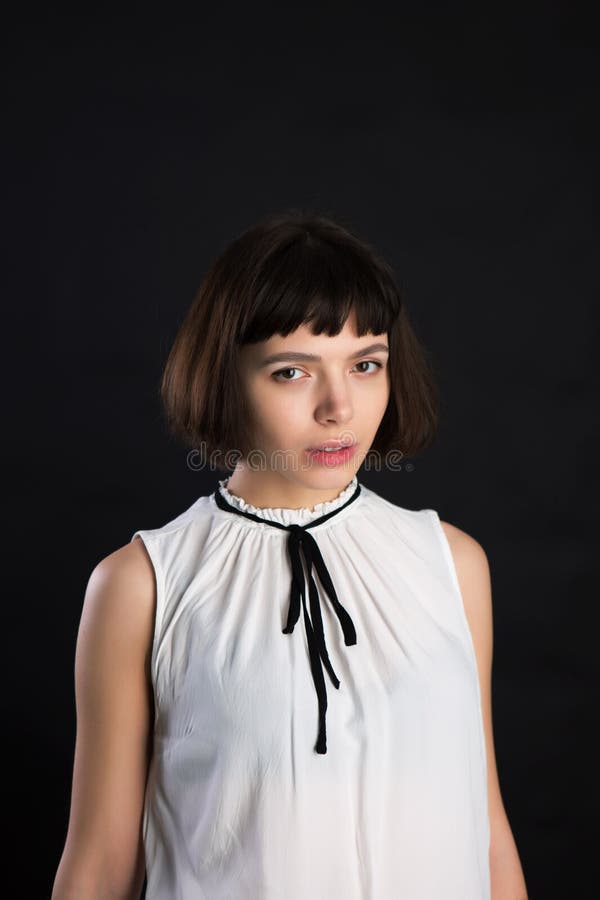 Cheeky Young Woman Looking Like Amelie Poulain in the French Film