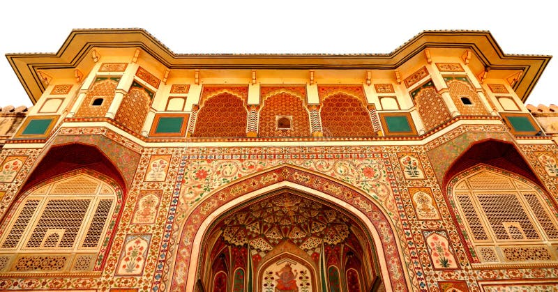 Amer Fort, Jaipur - une vue aérienne image libre de droits Amer Fort, Jaipur - une vue aérienne image libre de droits