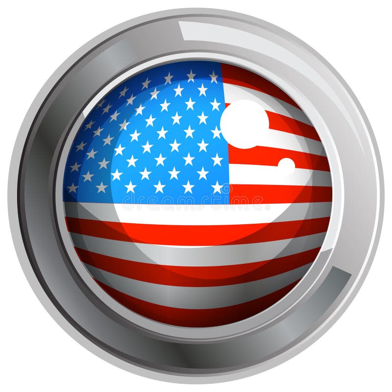 Download America flag on round icon stock vector. Illustration of ...