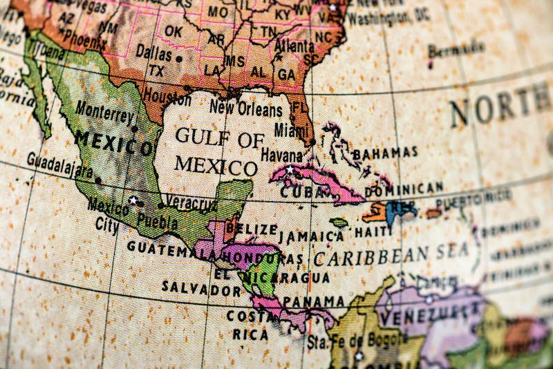 Close-up of Cuba in the colorful world map. Close-up of Cuba in the colorful world map.