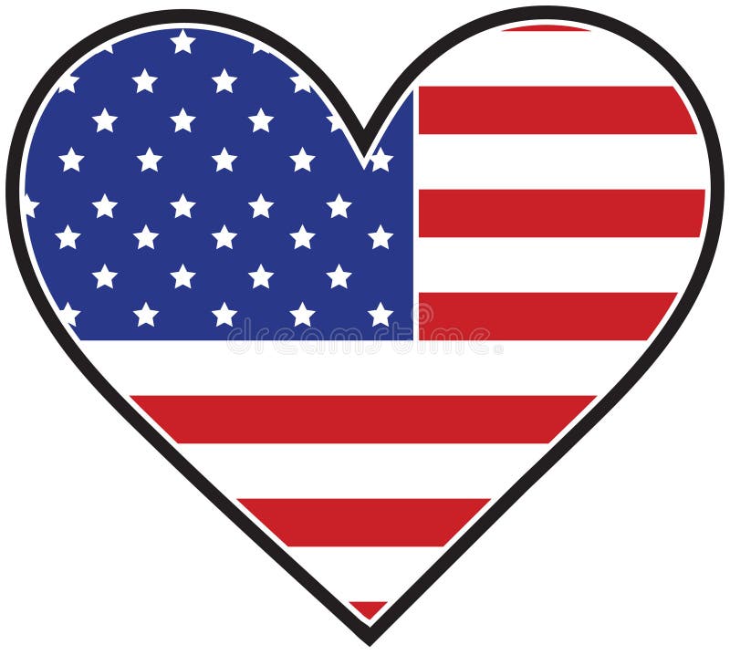 America Heart Flag stock vector. Illustration of heart - 8240198