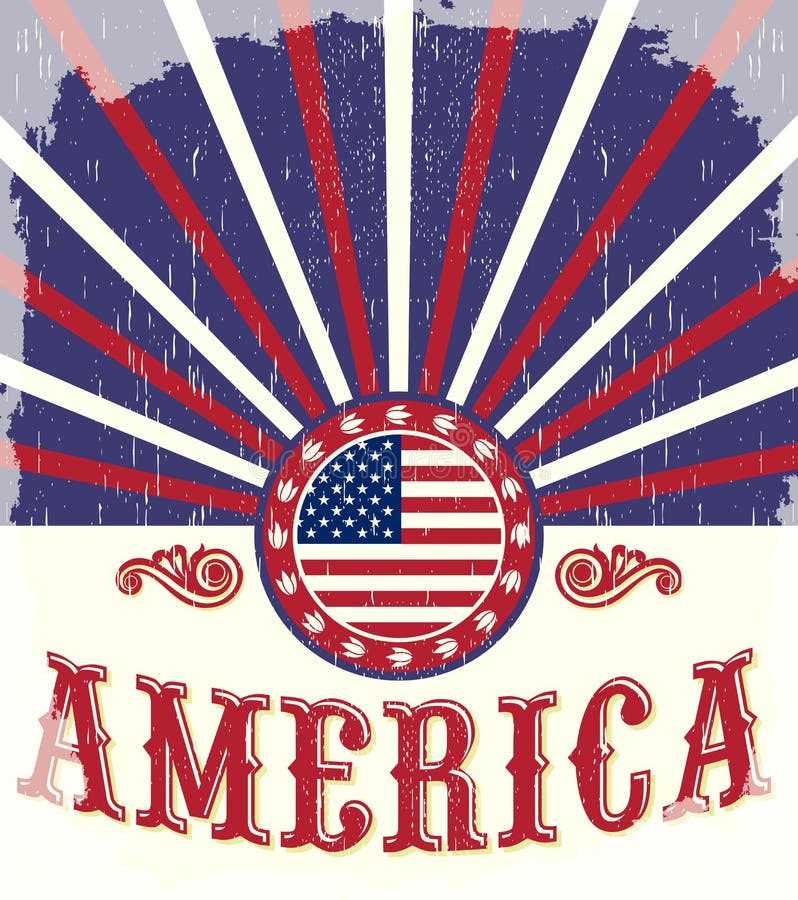 America Vintage flag poster - Card, western