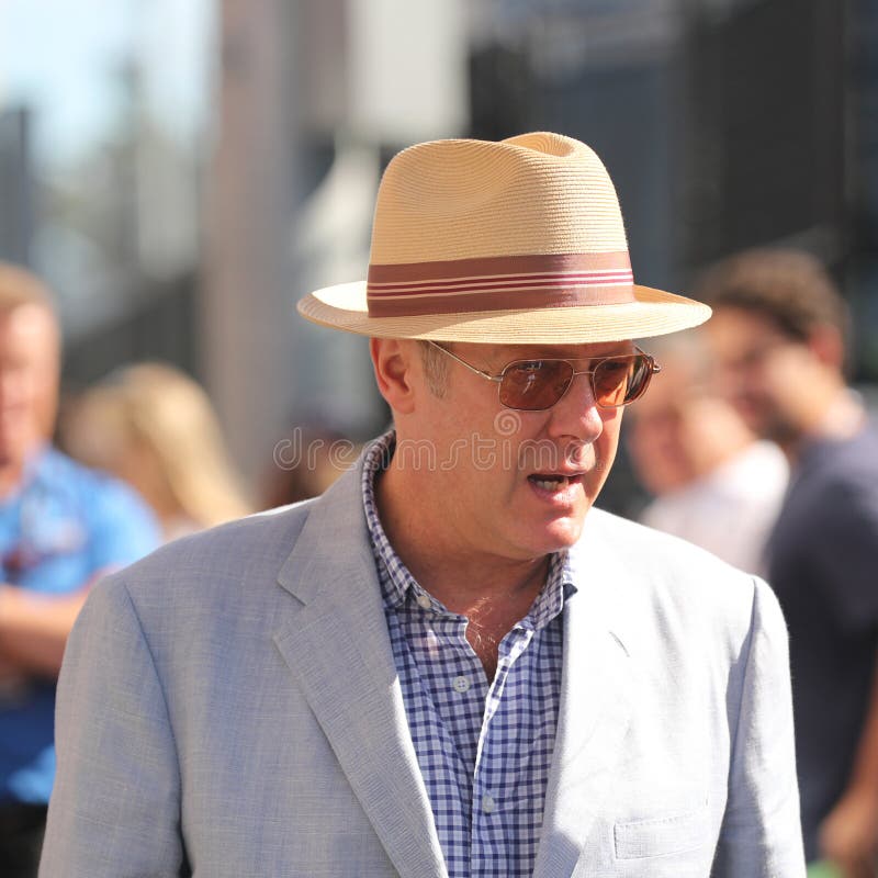 American actor James Spader at the red carpet before US Open 2016 men`s final match at USTA National Tennis Center stock photo