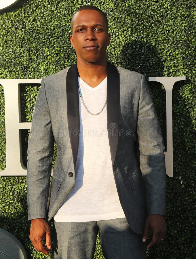 American actor and singer Leslie Odom Jr. at the red carpet before US Open 2016 opening night ceremony royalty free stock photos