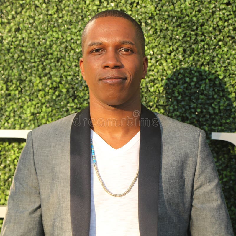 American actor and singer Leslie Odom Jr. at the red carpet before US Open 2016 opening night ceremony royalty free stock photo
