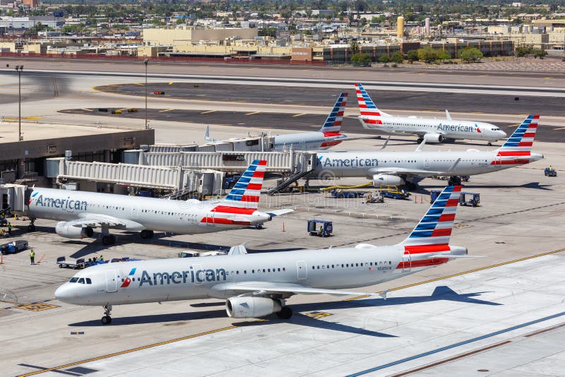 American Airlines Airbus A321 Airplanes Phoenix Airport Editorial Photo ...