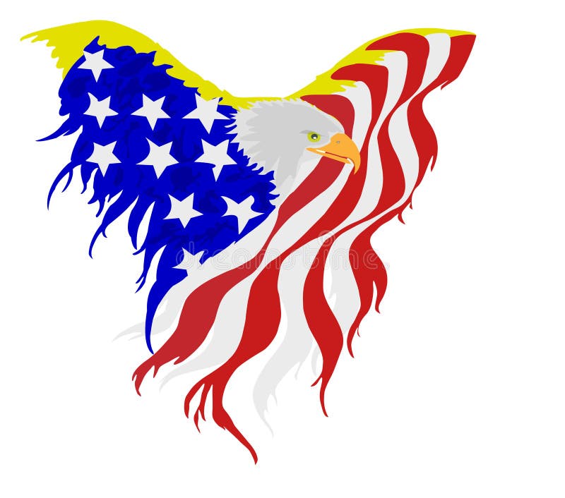 American bald eagle flag