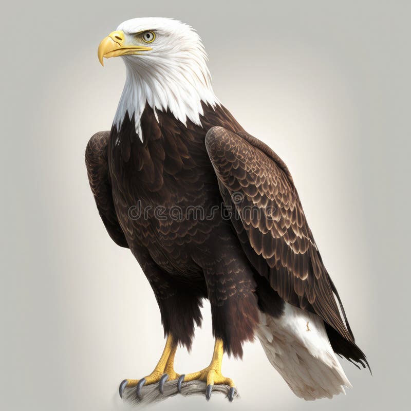 American Bald Eagle Full Body Detail Portret Side View. Stock ...