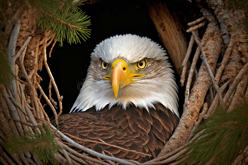 Bald eagle nest coloring page
