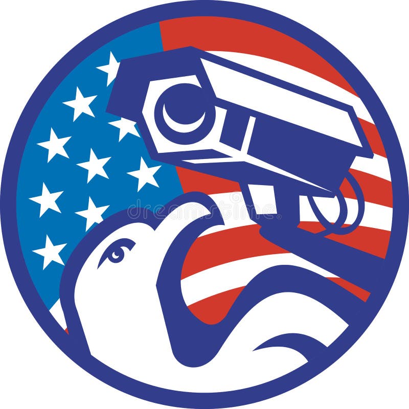 American Bald eagle Security Camera vector illustration American Bald eagle Security Camera vector illustration