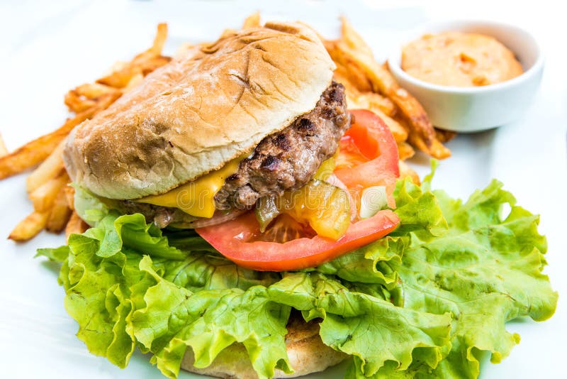 American cheese burger stock photo. Image of grilled 37164514