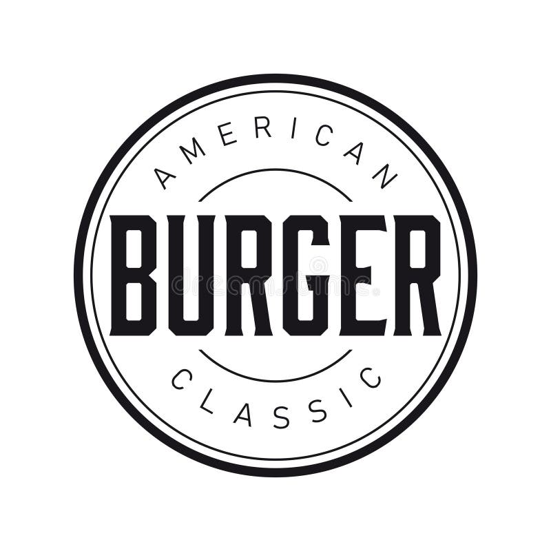 American Classic Burger Stamp Vintage Stock Illustration Illustration
