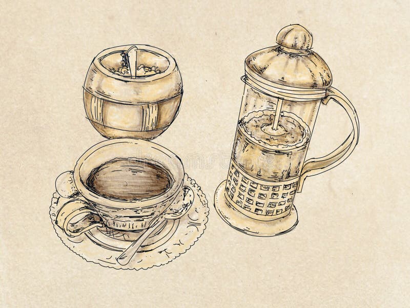 American coffee with sugar