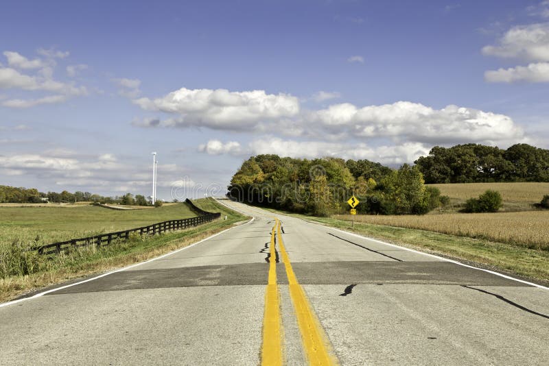 American country road in late afternoon