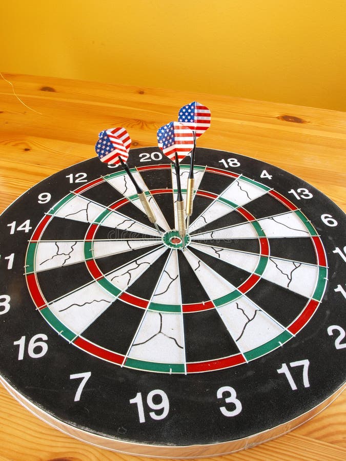 Darts with USA flag colors stock image. Image of play 21356299