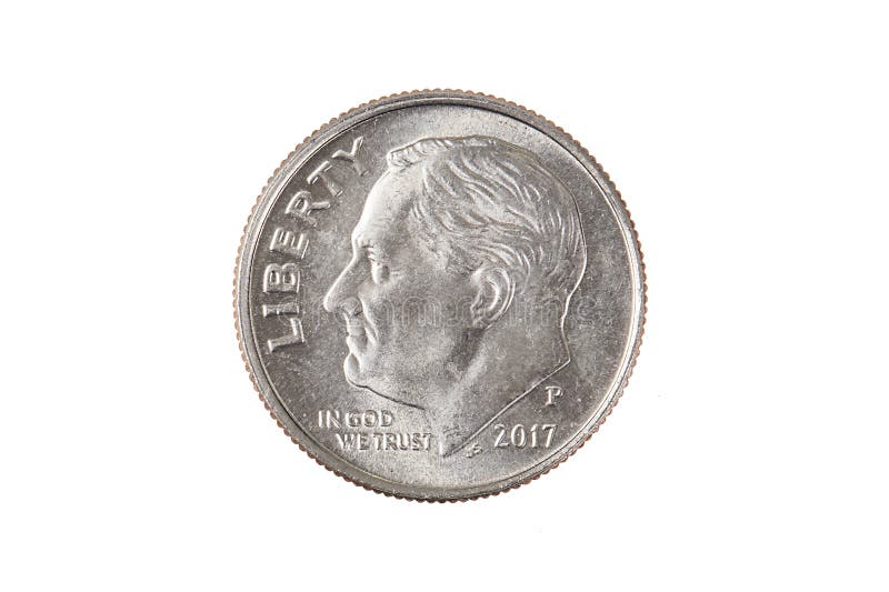 American Dime Isolated On White royalty free stock photography American Dime Isolated On White royalty free stock photography