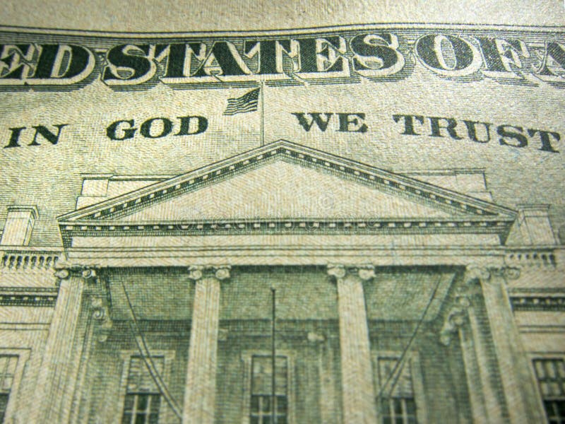 American Dollar In God We Trust Inscription Highli